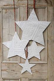 Hanging star paper decorations diys to do at home. How To Make Paper Stars Hanging Decoration From Wallpaper Pillar Box Blue