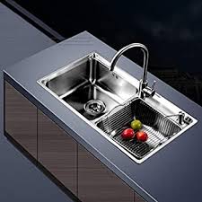 The deeper your sink, the easier it'll be to wash larger items. Kitchen Sinks Kitchen Sink Household Double Bowl Sink Restaurant Cleaning Pool Wash Basin Color Silver Size 78 43 20cm Buy Online At Best Price In Uae Amazon Ae