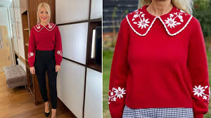 Introduced as a shop assistant called. Holly Willoughby S This Morning Outfit Today How To Get Her Red Jumper From Rixo Heart