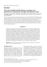 38 health system reforms  this public debate should also include discussion of acceptable balance between public and private provision of care in malaysia  development of these. Pdf The Role Of Public Health Dietary Messages And Guidelines In Tackling Overweight And Obesity Issues