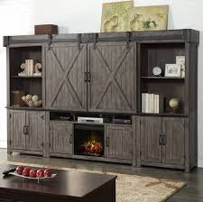 Electric Fireplace Entertainment Center With Sliding Barn Doors Fireplace Entertainment Center Barn Door Entertainment Center Fireplace Entertainment