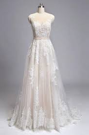 Champagne Round Neck Tulle Lace Long Weeding Dress Chic Appliques Bridal Dress W04 In 2021 Lace Wedding Dress Vintage Vintage Lace Weddings Dream Wedding Dresses