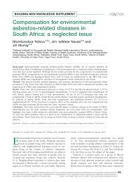 Published 24 july 2013 last updated 6 march 2014 — see all updates. Pdf Compensation For Environmental Asbestos Related Diseases In South Africa A Neglected Issue