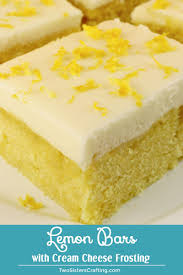 Lemon Bars With Cream Cheese Frosting Recipe Lemon Bars Lemon Dessert Recipes Cookie Bar Recipes