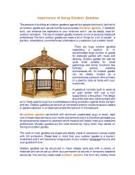 Maybe you would like to learn more about one of these? Importance Of Using Outdoor Gazebos By John Peter Issuu