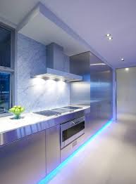Furniture Minimalist Kitchen Ideas With Led Modern Lighting For White Kitchen Design Cont Decoration Cuisine Moderne Cuisine Contemporaine Deco Maison Design