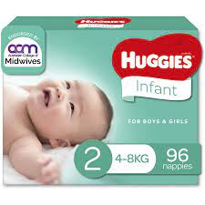 That's because unlike baby clothes, diapers are sized by weight and. Huggies Infant Nappies Size 2 4 8kg 96 Pack Big W