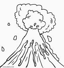 Volcano coloring page pages volcanoes. Printable Volcano Coloring Pages For Kids