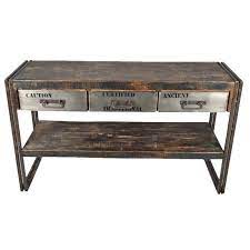 Choose from contactless same day delivery, drive up and more. Industrial Museum 3 Drawer Reclaimed Wood Iron Hall Console Table