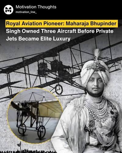 Before private jets became luxury symbols, Maharaja Bhupinder Singh amazed India by owning three aircraft as early as 1910. ✈️ 👑