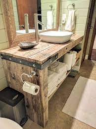 There are several different styles of bathroom vanities here including mission, shaker, rustic, farmhouse, vintage, and contemporary. Rustic Farmhouse Bathroom Vanity Rustic Bathroom Designs Rustic Bathrooms Rustic Bathroom Vanities