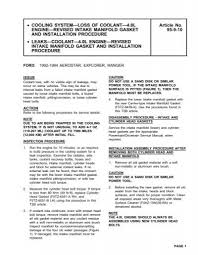 Reinstalling the intake step 1: Article No 95 9 10 Cont