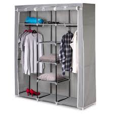 These wardrobes are portable hanging wardrobe storage, hanging wardrobe storage organiser, wardrobe for hanging clothes only, wardrobe hanging rail, hanging clothes rack, hanging closet. Home Treats Large Grey Canvas Wardrobe Hanging Rail Clothes Closet Storage Shelves Organiser For Kids Adults Bedroom 171 X 146 X 46 Cm Buy Online In Guyana At Guyana Desertcart Com Productid 110091275