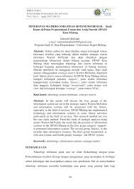 Pelajaran, soal & rumus penerapan matriks dalam menyelesaikan sistem persamaan. Pdf Penerapan Matriks Strategis Sistem Informasi Studi Kasus Di Dinas Perpustakaan Umum Dan Arsip Daerah Dpad Kota Malang