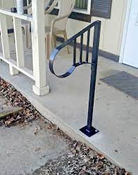 Porch and balcony railings, as well as. New Wrought Iron 1 2 Steps Handrail Steel Grab Railing Single Post Mount Stair Custommade Outdoor Stair Railing Step Railing Outside Stair Railing