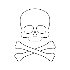 Premium Vector | Coloring page with skull and crossbones for kids