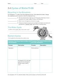 A collection of english esl worksheets for home learning, online practice, distance learning and english classes to teach about water, cycle, water cycle. 3 4 Cycles Of Matter79 86 Recycling In The Biosphere