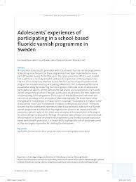 249.025 unabhängige bewertungen von hotels, restaurants und sehenswürdigkeiten sowie authentische reisefotos. Pdf Adolescents Experiences Of Participating In School Based Fluoride Varnish Programme In Sweden