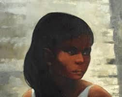 David Fern Oil On Canvas Of A Young Woman