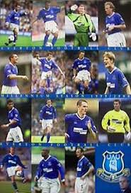 He had also become part of roy hodgson's england squad, winning six caps in the season before his move to etihad stadium. Everton F C Millennium Season 1999 2000 Team Poster Uk Sports Poster Warehouse