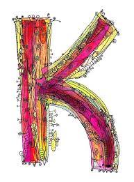 whimsical letter k funky art print it s a beauty 11 x 14 doodle lettering 