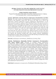 Jurnal matematika dan pendidikan matematika. Penelitian Pendidikan Matematika Research Papers Academia Edu