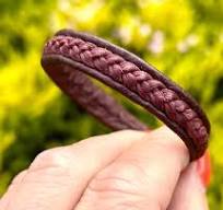 Men's braided leather bracelet. Unisex kangaroo lace and ...