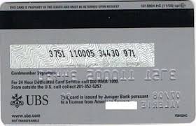 By using the card, ubs hopes to allow advisers to provide guidance about their customers' spending and other financial decisions. Bank Card Ubs Juniper Bank United States Of America Col Us Ae 0201