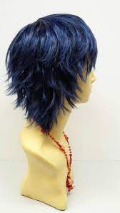 Short Layered Wind Blown Shag Style Midnight Blue Cosplay Wig 11 71 Blsh Mblue In 2021 Shaggy Short Hair Medium Hair Styles Medium Length Hair Styles