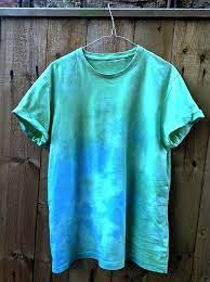 Wonderland Apparel Blue And Green Tie Dye Short Sleeved T Shirt
