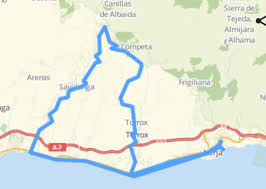 The second handcrafted map gives the location of nerja with the corresponding local road network. Cykling Kring Nerja Spanien Sida 2 Happyride