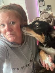 Kisses and paws this morning 🥰 Feeling the love Pie (was Mince Pie) I'm  not a fan of dog kisses, but this makes Pie happy and one day he won't be  here