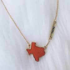 Orange Druzy Texas Necklace Texas Necklace Texas State Shape Etsy In 2021 Texas Necklace Texas Jewelry Horse Jewelry