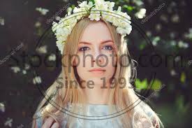 The thing is, it doesn't come naturally and takes maintenance and. Stock Photos Attractive Modest Young Girl With Blonde With Jasmine Flowers Wreath On Head Long Hair And Natural Make Up In White Dress Outdoors Tenderness And Softness On Nature Background