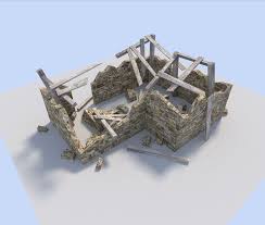 Ruined House 3d Model House 3d Model 3d Model Ruins