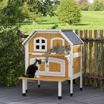 Small Insulated Cat House With Platform And Loft