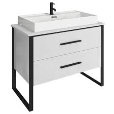 Black bathroom vanity light bathroom space or transitional we carry a wide selection of black vanity units view all furniture at a great price for your bathroom vanityblack top. Arezzo 1000 Gloss White Matt Black Framed 2 Drawer Vanity Unit With Countertop Basin Victorian Plumbing Uk