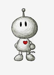 Black And White Robot Drawing Robot Heart By Zeax82 On Deviantart Cute Heart Drawings Robots Drawing Robot Art