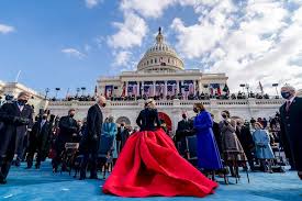 Singing our national anthem for the. Inauguration Fashion Kamala Harris Michelle Obama Lady Gaga Bernie S Mittens And A Whole Lot More Fashion Triumphs Reviewed