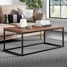 Nathan James Doxa Dark Walnut With Matte Black Metal Frame Coffee Table 31101 The Ho Modern Industrial Coffee Table Industrial Coffee Table Coffee Table Wood