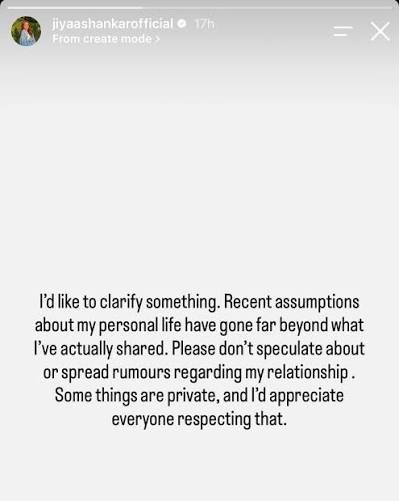 Jiya Shankar finally addresses the breakup rumours 👀