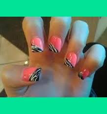 Love This Hot Pink Nails With Zebra Tips Onyx B S Onyxbrands Photo Beautylish 50pcs stunning glitter hot pink zebra false french nail art tips by enforten.