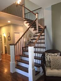Horizontally set balusters extending beyond the posts add subtle dimension thats in sync with the staircases sleek form. Modern Wood Railing Modern Wood Staircase Ideas Novocom Top