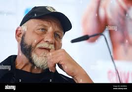 Fellbach, Germany. 16th Feb, 2023. Francois Botha from South Africa attends  a press conference ahead of the Sturm vs. Altay boxing match