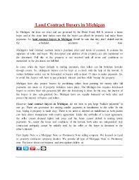 Land Contract Buyers In Michigan