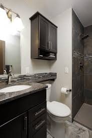 Time Remodel Job Low Curb Shower Integrated Vanity Top And Over Toilet Shelf Small Bathroom Bathrooms Remodel Bathroom Renovations