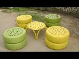 Furniture Made Out Of Used And Discarded Tires Oil Drums And Bicycle Parts We Recently Came Across An Incident Wher Tire Furniture Tire Chairs Tyres Recycle