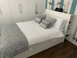 Ikea Brimnes Bed Frame With Storage And Headboard 50 00 Picclick Uk Brimnes Bed White Bed Frame Bed Frame With Drawers