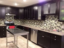 Besides our variety of styles, we deliver the cabinets in a flat pack along with all the. Java Kitchen Cabinets With Subway Tile Backsplash And Stainless Steel Appliances Kitchen Design Kitchen Cabinets Kitchen