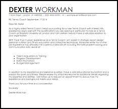 Tennis Coach Cover Letter Sample Cover Letter Templates Examples
